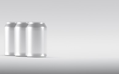 Aluminium Can Mockup 3D illustration