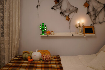 Halloween decoration in bedroom