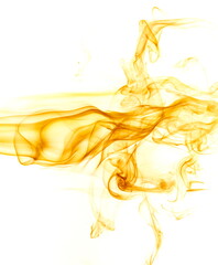 Yellow smoke on white background
