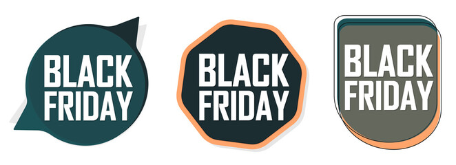 Set Black Friday Sale banners design template, discount tags, final season offers, vector illustration