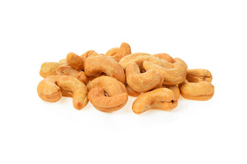 Close up  cashew nuts isolated  on white background