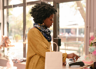 Client Hands Paying With The Smartphone