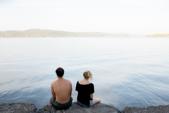 Couple reflecting and relaxing