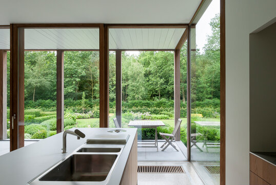 kitchen island and veranda