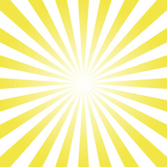 sun and rays on yellow background.
