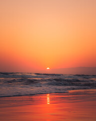 Vibrant Sunset over the Pacific Ocean in Los Angeles, CA USA