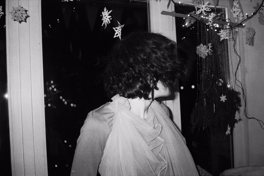 A woman dancing on a New Year party