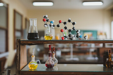 Lab Glassware In A School Classroom