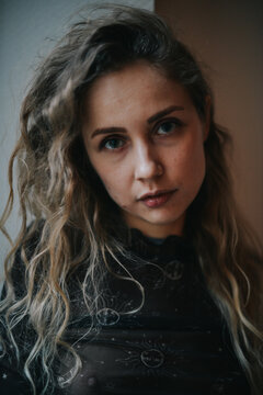 A portrait of a beautiful blond woman