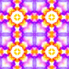 Seamless Water Colour Motif Ethnic Pattern. 