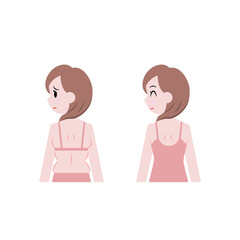 脇と脇腹の肉がはみ出た女性と補正下着