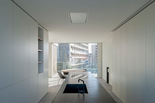 condo and kitchen island