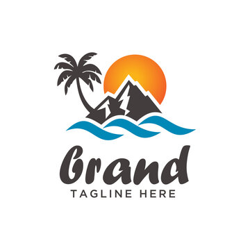 Paradise Land vector Logo template