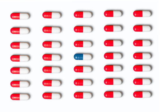 Red Pill Row Pattern Broken By A Blue Pill