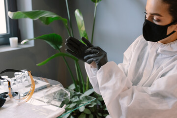 Technician preparing for work