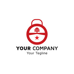 Obraz premium Kettlebell Dumbbell icon with star image, Physical Fitness logo icon, green gradient color, company vector design