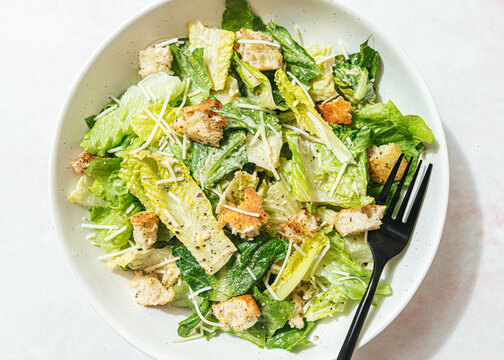 Close up of Caesar salad