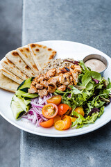 chicken with salad