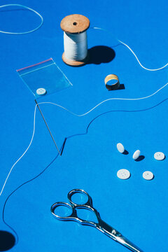 Tailoring / needlework / stitching tools / instruments / objects