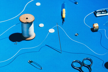 Tailoring / needlework / stitching tools / instruments / objects