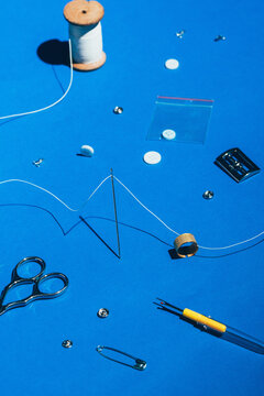 Tailoring / needlework / stitching tools / instruments / objects