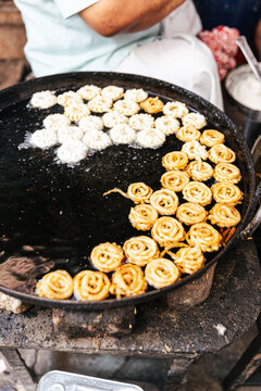 Street vendor making Jalebi