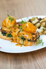 Eggs Benedict on a plate