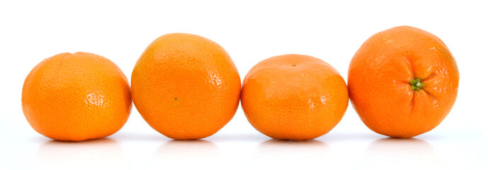 ripe juicy tangerine on a white background