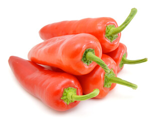 Red Bulgarian pepper on a white background