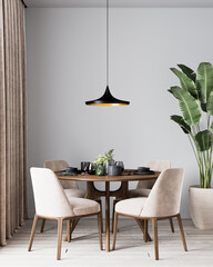 Interior Dining Room Wall Mockup