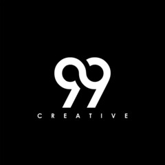 99 Letter Initial Logo Design Template Vector Illustration - obrazy, fototapety, plakaty