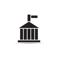 government building icon vector on white background