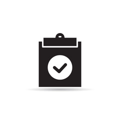 clipboard and check mark icon vector