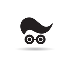 geek or nerd face icon vector