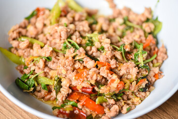 Stir fry basil ground pork - Spicy minced pork salad