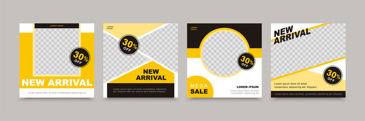 Social media template in yellow