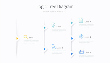 Infographic logic tree diagram - obrazy, fototapety, plakaty