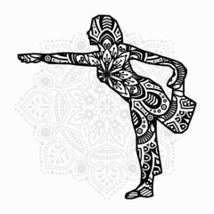 Vector illustration of a Yoga mandala for coloring book. Yoga Mandala for Silhouette Cameo and Cricut.