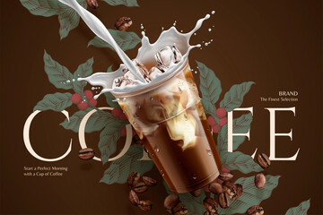 Cold brew coffee ads - obrazy, fototapety, plakaty