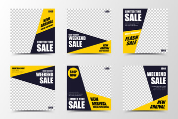 Post template in yellow and black