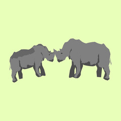 Fototapeta premium silhouette of an rhino