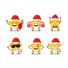 Santa Claus emoticons with yellow star cartoon character