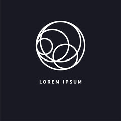 Intersecting circles. Idea for business logo. Icon of global networking