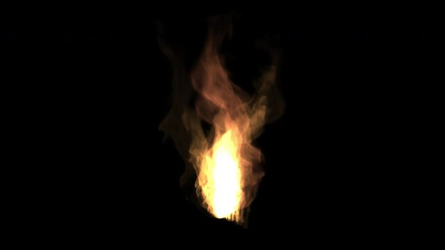 火の玉、蝋燭の炎のイメージの4K動画素材（背景透過）