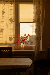 Kitchen in autumn. St.Petertsburg, Russia