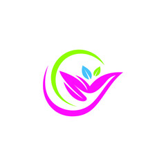 illustration logo leaft icon vector