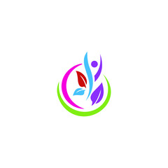 illustration logo leaft icon vector
