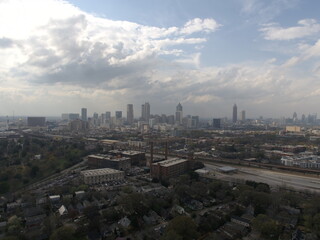 Fototapeta premium Downtown Atlanta, Aerial Log Footage (2020) 4K