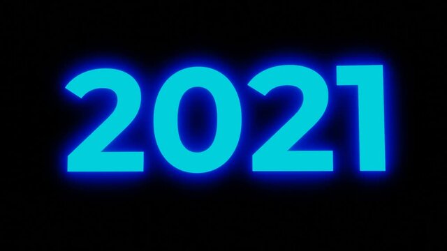 New Year 2021 Revealing Animation with Light Blue light fading away at the end