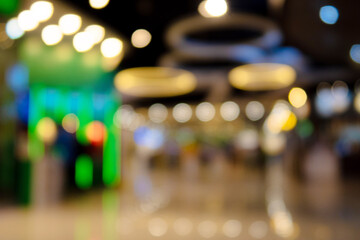 Out of focus shopping mall, Blurred image, Bokeh background